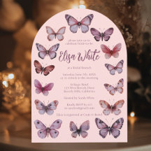 Elegant Butterflies Bridal Shower Invitation Suite