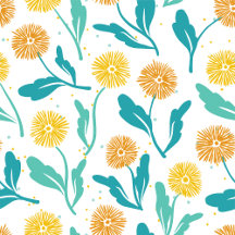 Yellow Dandelion Floral Pattern - Nature-Inspired 
