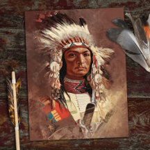 Hiawatha Native American Indian Chief Portrait