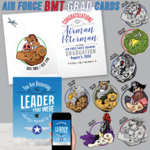 Air Force BMT Graduation Cards - TRS Mascot Leader