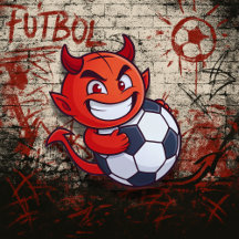 Little Devil with a soccer ball