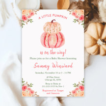 Pink and Peach Pumpkins Baby Shower