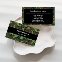 Green Camouflage Business Cards Collection