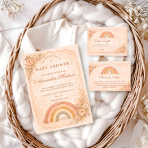 Minimalist Boho Rainbow Baby Shower