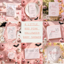 A Little  boo pink  halloween baby shower