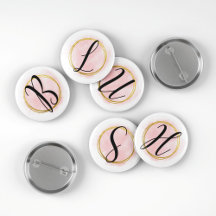 Blush Watercolor & Gold Monograms