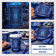 Cool Blue Gaming 8th Birthday Party Collection 