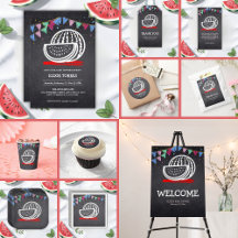 Chalkboard Watermelon Drawing Baby Shower