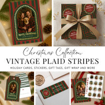 Vintage Red Green Stripes Retro Christmas Designs