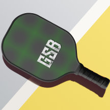 Green & Gray Gradient, Bold White Grunge Monogram