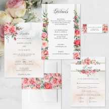 Romantic Pink Watercolor Roses