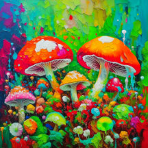 Ai Painted Vintage Mushrooms