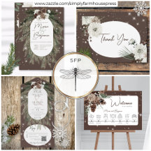 Rustic Cocoa Pine Winter Sparkle Wedding