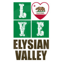Love Elysian Valley California State Flag Heart