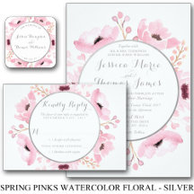 Spring Pinks Watercolor Floral - Silver