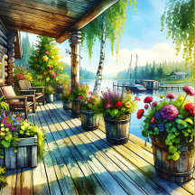 Lake House Deck Overlooking the Bay