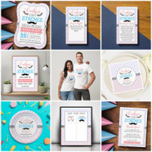 "Lashes Or Staches" Modern Gender Reveal Party