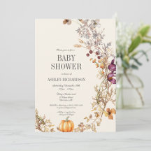 Fall Boho Floral Pumpkin Baby Shower