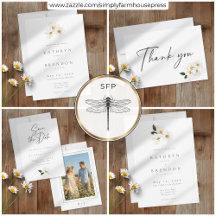 Elegant Daisy Watercolor Minimalist Wedding
