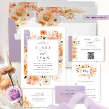 Peach Delight Floral and Lavender Purple