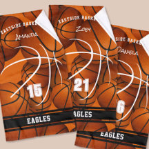 Team spirit basketball towels & water bottles