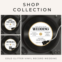 Glitter Vinyl Record Wedding