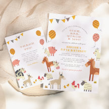 Oink Baa Quack Moo Farm Animals Birthday Party