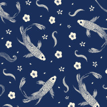 Royal Blue Japanese Koi Design