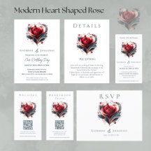 Modern Heart Shaped Rose Wedding White Collection