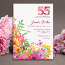 55th Birthday Floral Butterfly Party