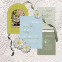 Modern Chartreuse Blue Wedding Suite