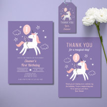 Purple & Pink Magical Unicorn Birthday 