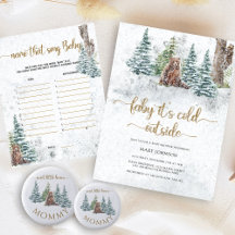 Winter bear baby shower collection