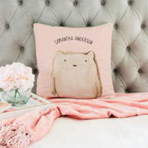 Modern Beauty Pastel Pink Bear With Name