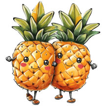 Pineapple Kawaii Best Friends Tropical Summer Gift