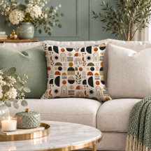 Boho rainbows and flowers earthy throw pillows