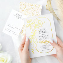 Romantic Flowers Foil Invitation Suite