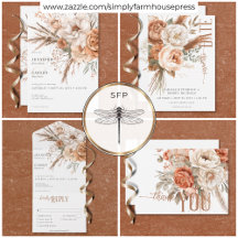 Boho Terracotta Peach & Cream White Wedding