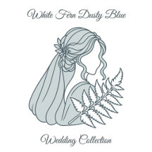 White Fern Dusty Blue Wedding Collection