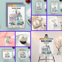 Modern Ice Cream Truck Sprinkles Baby Shower