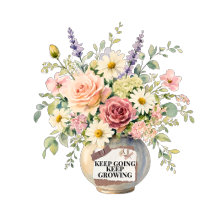 Keep Going Keep Growing Watercolor Floral Vase