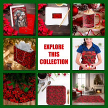 Red Holiday Christmas Poinsettia Pattern