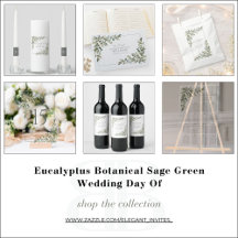 Eucalyptus Botanical Sage Green Wedding Day Of
