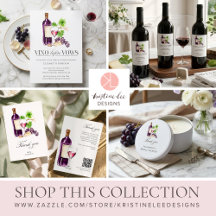 Vino Before Vows Bridal Shower Watercolor Wine