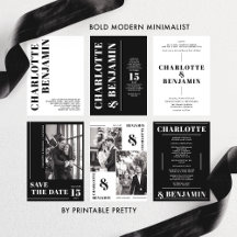 Bold Modern Minimalist Black And White Wedding