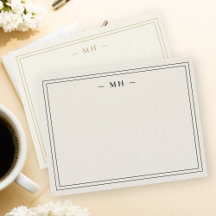 Minimalist Monogram Elegant Notecards