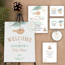 Winter baby shower rustic elegant party