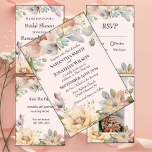Elegant BOHO Wildflower Wedding Invitation