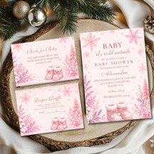 Pink Little Snowflake Baby Shower