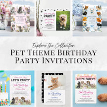 Personalized Pet Theme Birthday Party Invitations